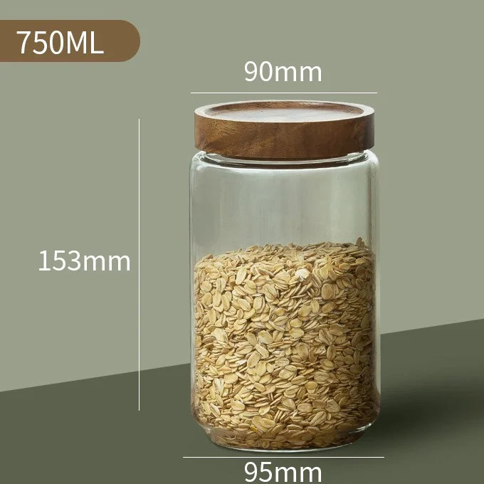 Glass Jar with Wooden Lid