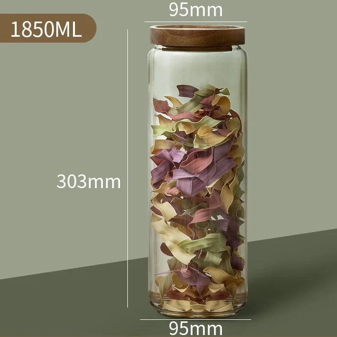 Glass Jar with Wooden Lid