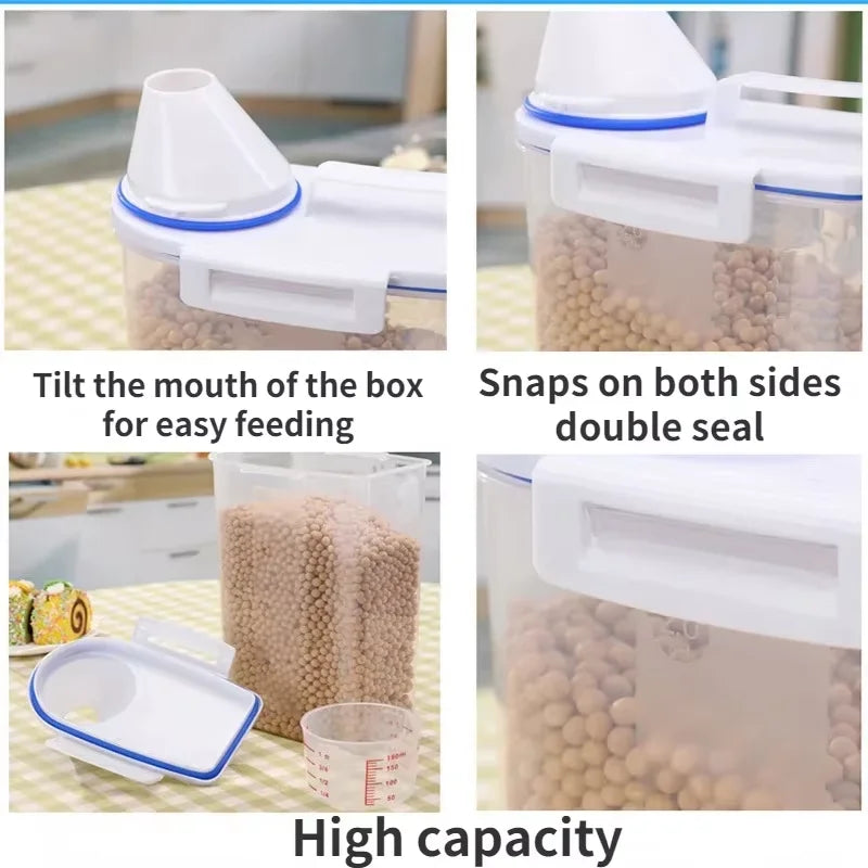 Contenants de stockage avec tasse graduée