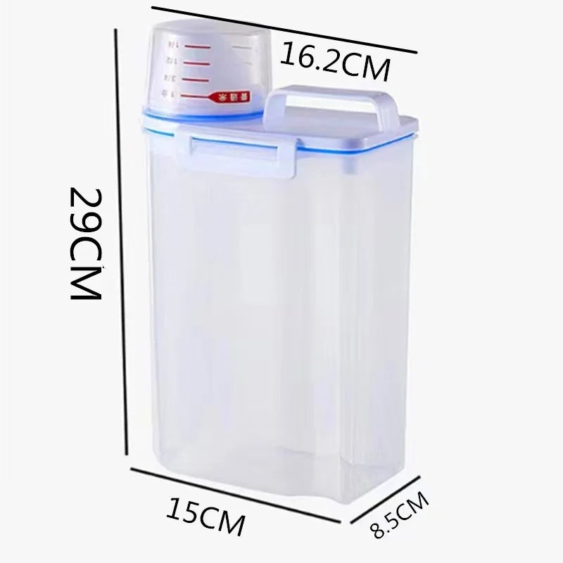 Contenants de stockage avec tasse graduée