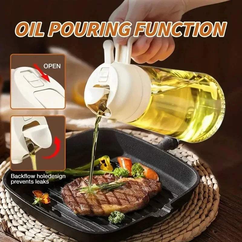 2-in-1 Oil Bottle with Sprayer