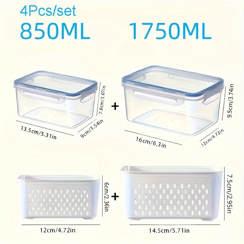 Refrigerator Storage Containers with Strainers